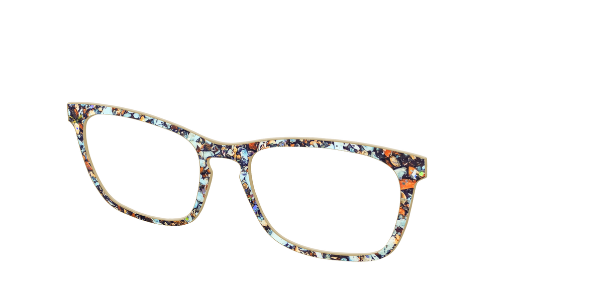 The Seashell Tortoise with Holographic Glitter - Angle Top Image - Pair Eyewear