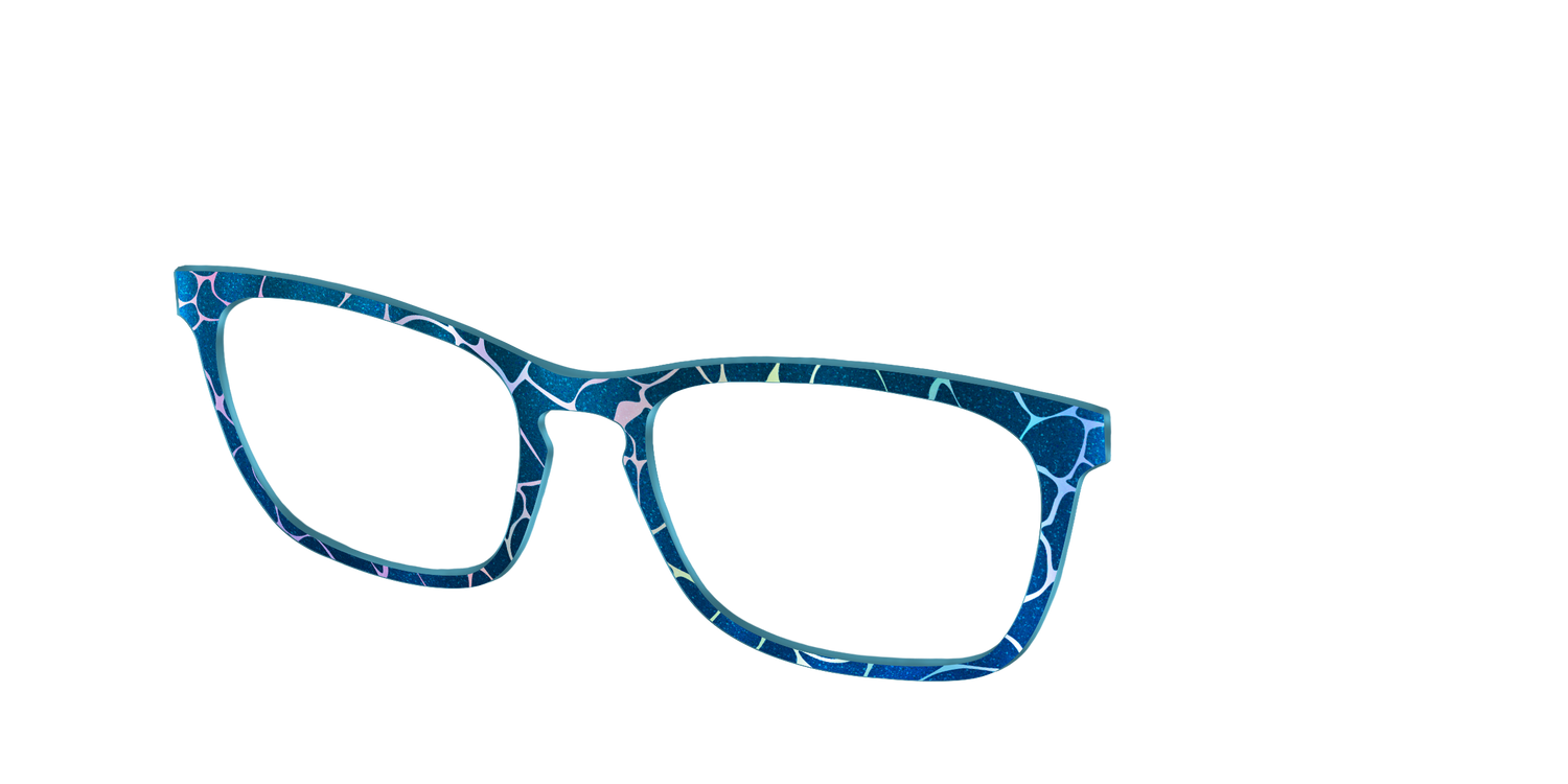 The Teal Shimmer Holographic Pool - Angle Top Image - Pair Eyewear