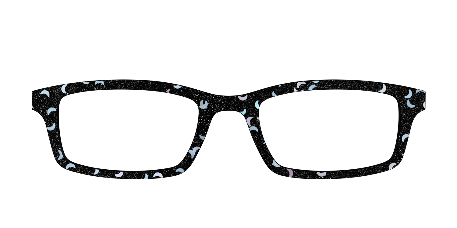 The Black Crescent Glitter - Front Top Image - Pair Eyewear
