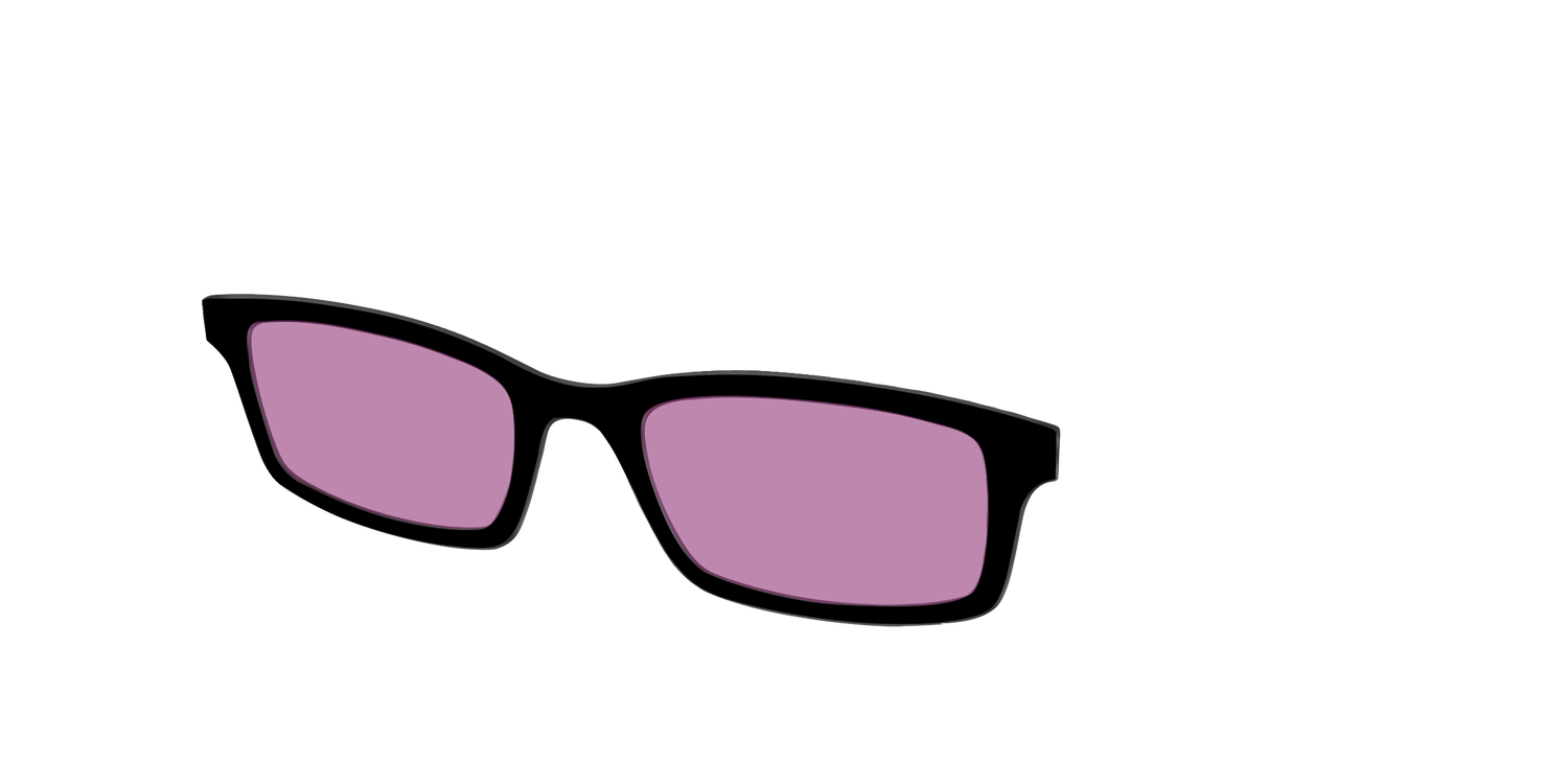 The Black with Pink Racquet Sport Lens - Angle Top Image - Pair Eyewear