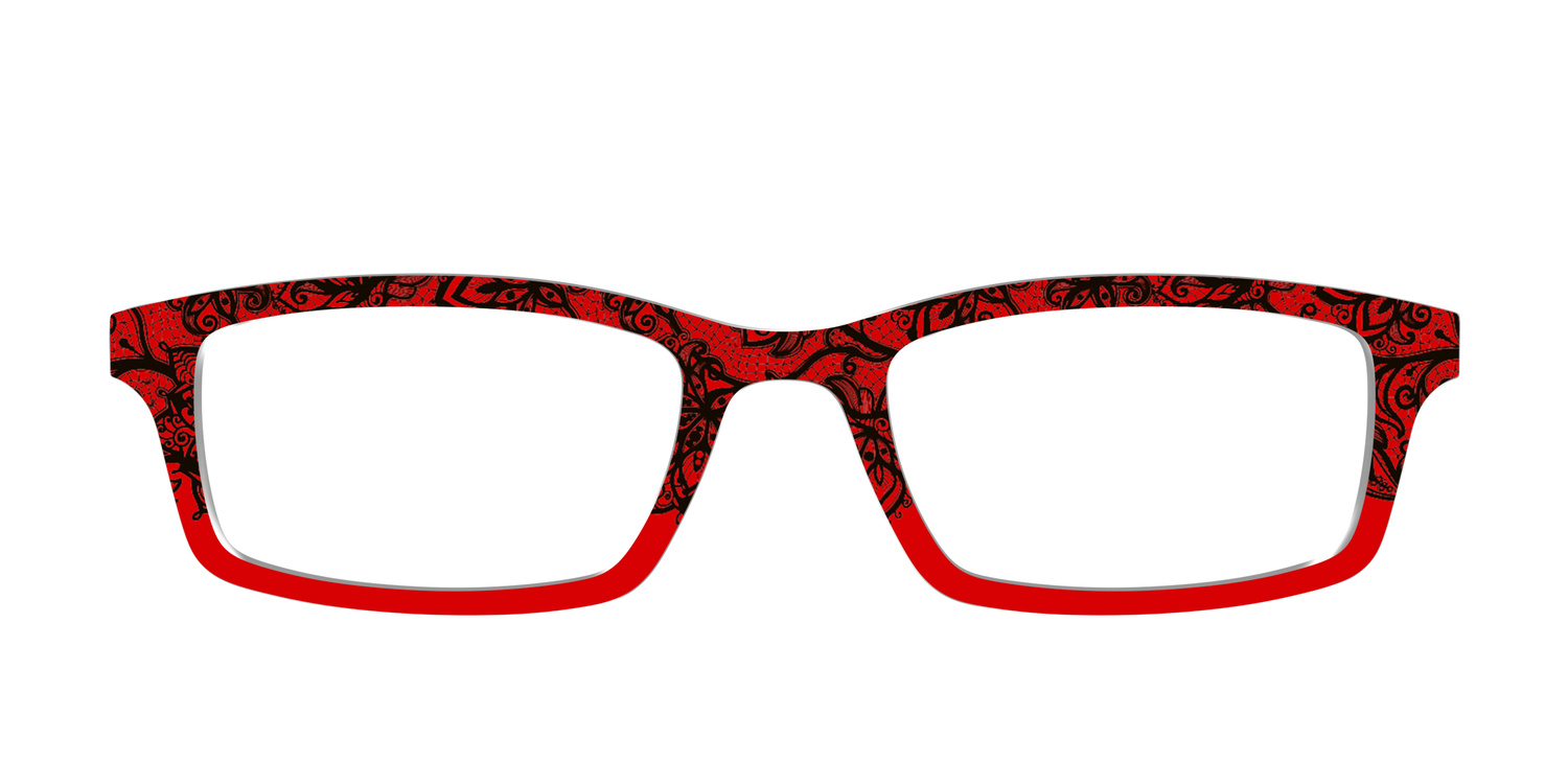 The Blood Red Lace Split - Front Top Image - Pair Eyewear