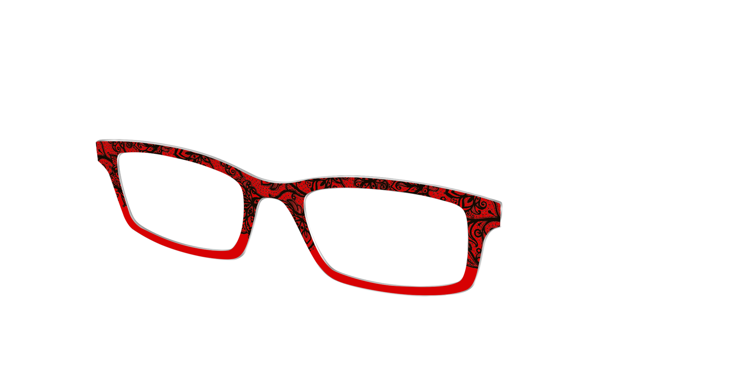 The Blood Red Lace Split - Angle Top Image - Pair Eyewear