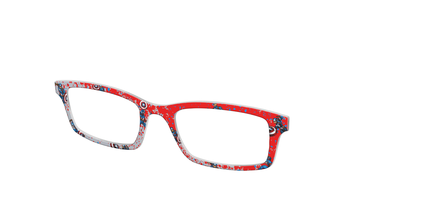 The Captain America Splatter - Angle Top Image - Pair Eyewear