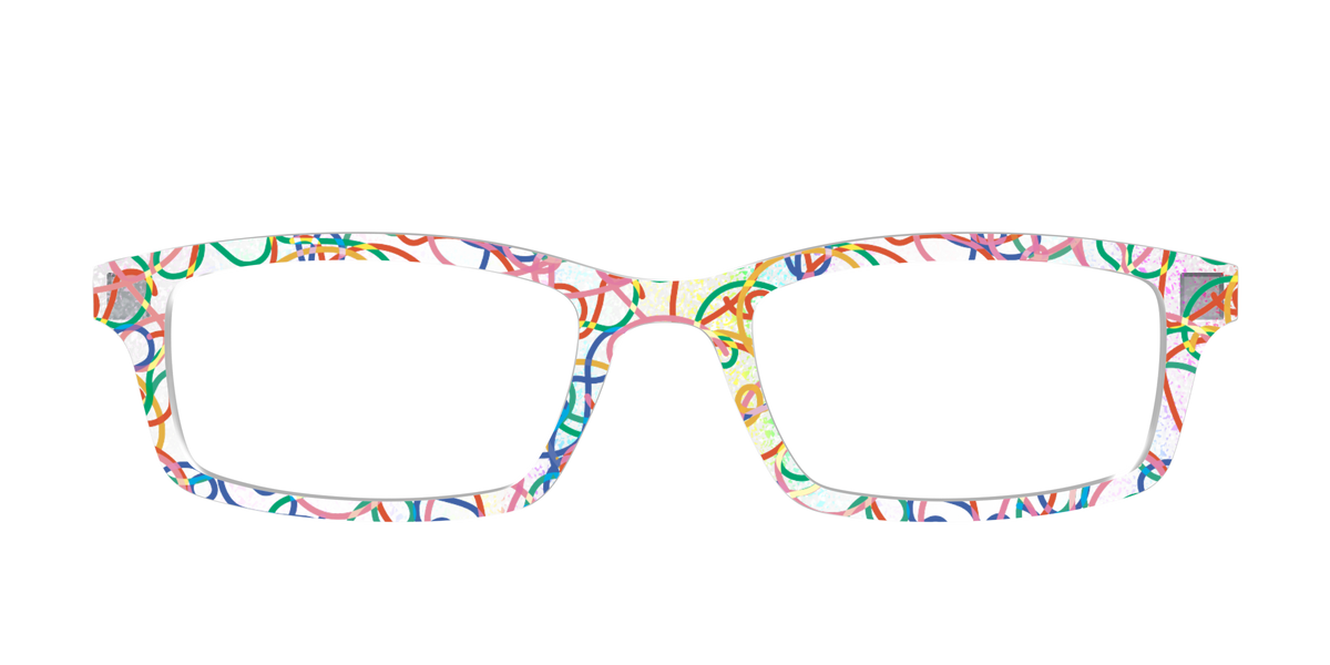 The Celebration Streamers Holographic Crystal - Front Top Image - Pair Eyewear