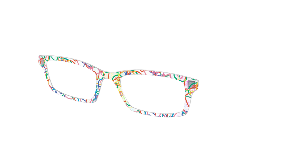 The Celebration Streamers Holographic Crystal - Angle Top Image - Pair Eyewear