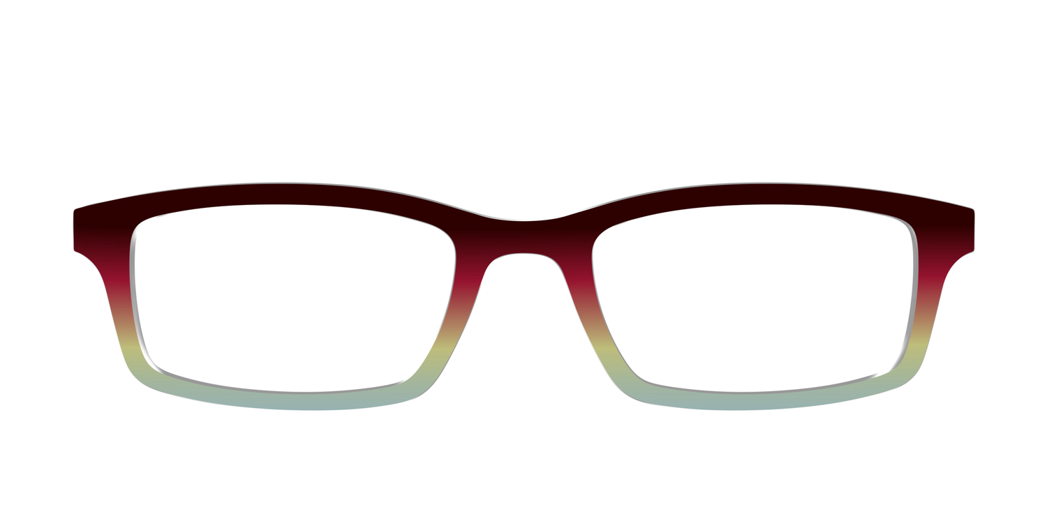 The Cherry to Frosted Mint Gradient - Front Top Image - Pair Eyewear