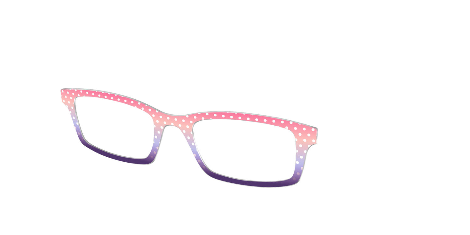 The Coral to Lilac Gradient Polka Dot - Angle Top Image - Pair Eyewear