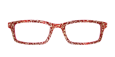 The Crimson Flair Shimmer with Gold Foil - Front Top Thumbnail - Pair Eyewear