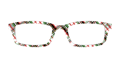 The Evergreen Plaid with Foil Crystal - Front Top Thumbnail - Pair Eyewear