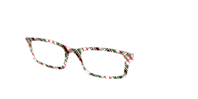 The Evergreen Plaid with Foil Crystal - Angle Top Thumbnail - Pair Eyewear