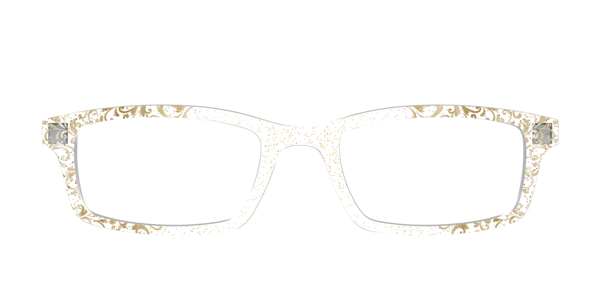 The Golden Flair Glitter Crystal with Gold Foil - Front Top Image - Pair Eyewear