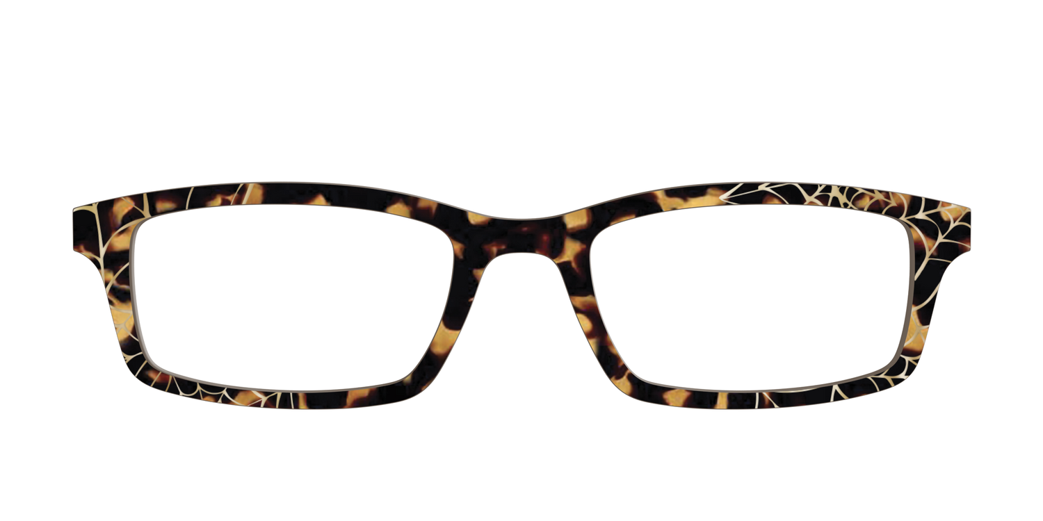 The Haunted Tortoise with Gold Foil Webs - Front Top Image - Pair Eyewear