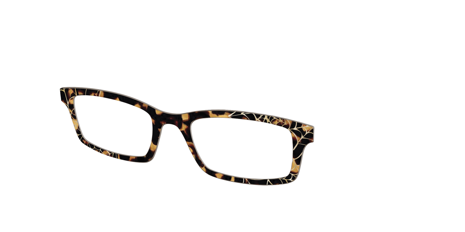 The Haunted Tortoise with Gold Foil Webs - Angle Top Image - Pair Eyewear
