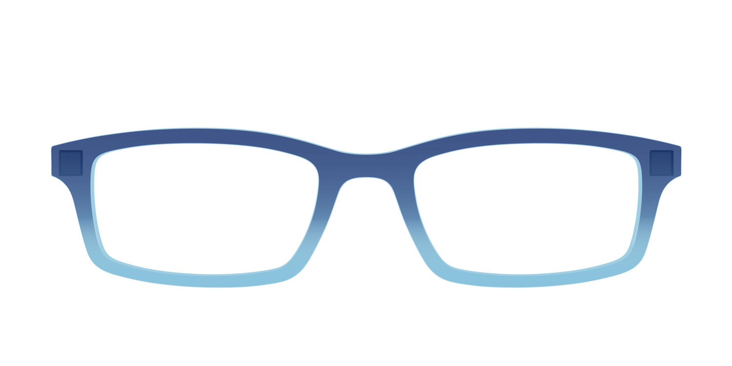 The Indigo to Sky Blue Gradient Crystal - Front Top Image - Pair Eyewear