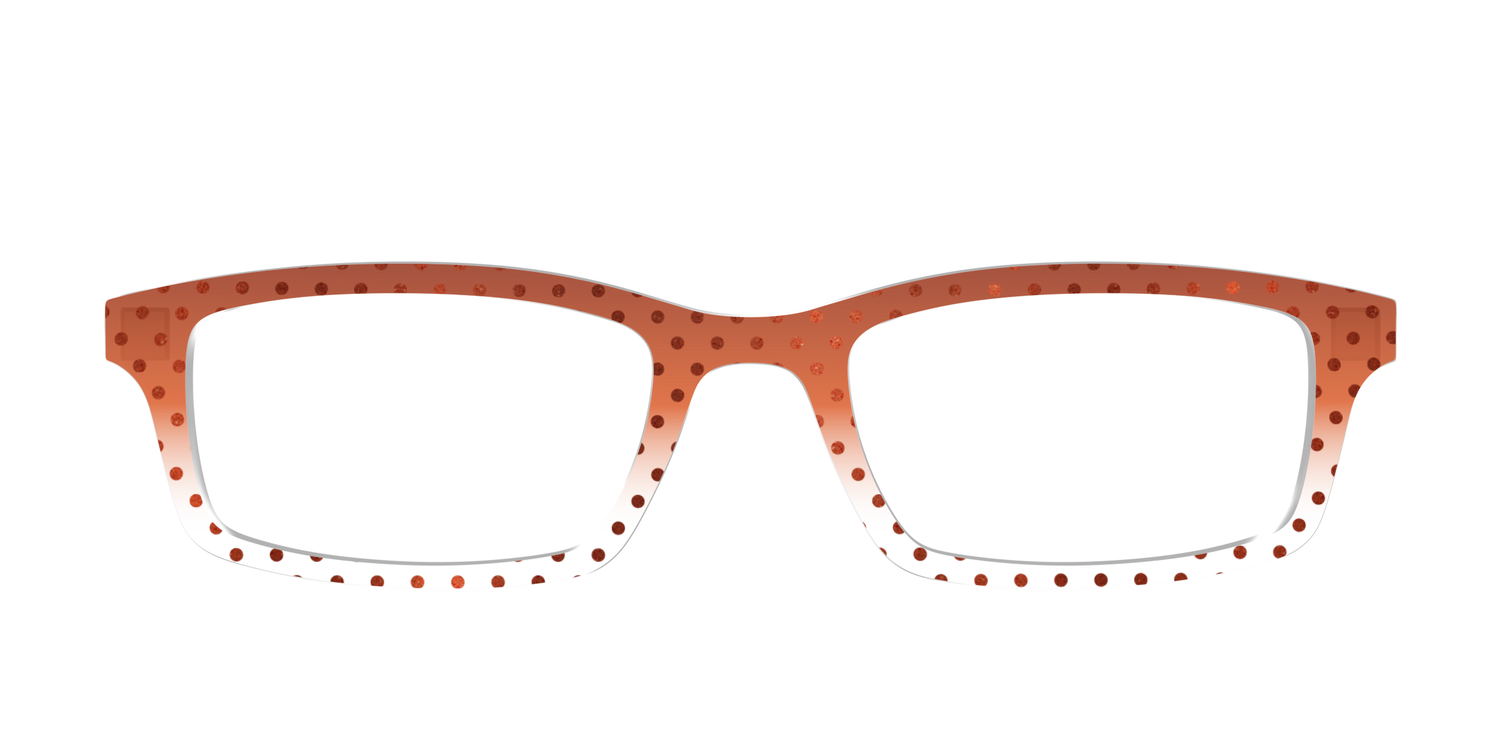 The Inferno Orange Gradient Crystal Polka Dots - Front Top Image - Pair Eyewear