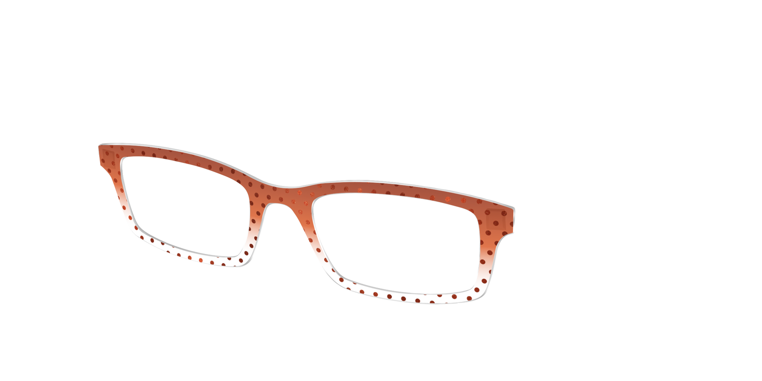 The Inferno Orange Gradient Crystal Polka Dots - Angle Top Image - Pair Eyewear