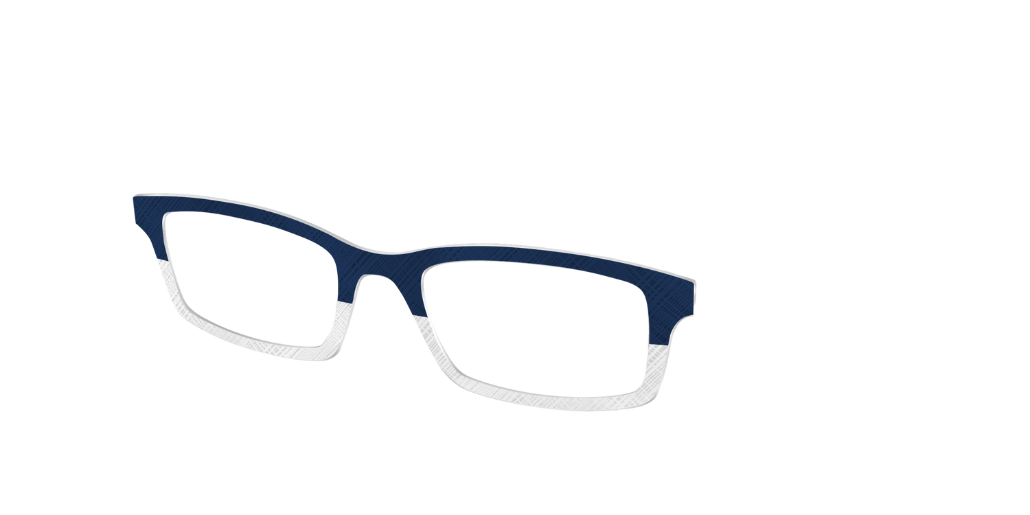 The Navy Plaid Crystal Split - Angle Top Image - Pair Eyewear