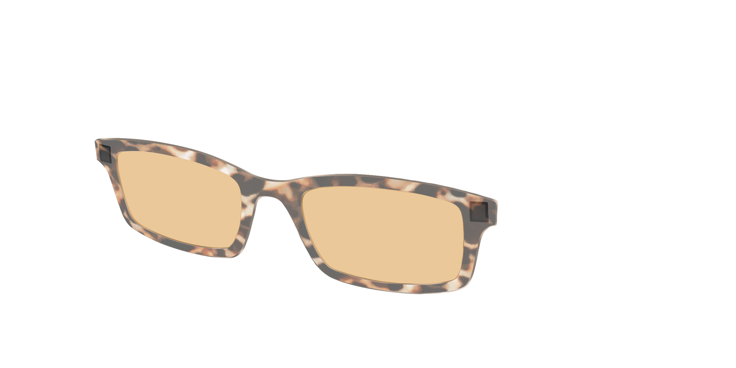 The Neutral Tort Crystal With Umber Brown Lens - Angle Top Image - Pair Eyewear