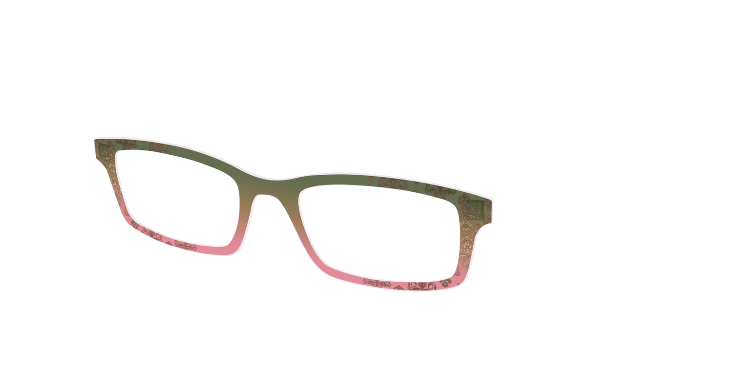 The Olive to Rose Trellis with Champagne Foil - Angle Top Image - Pair Eyewear