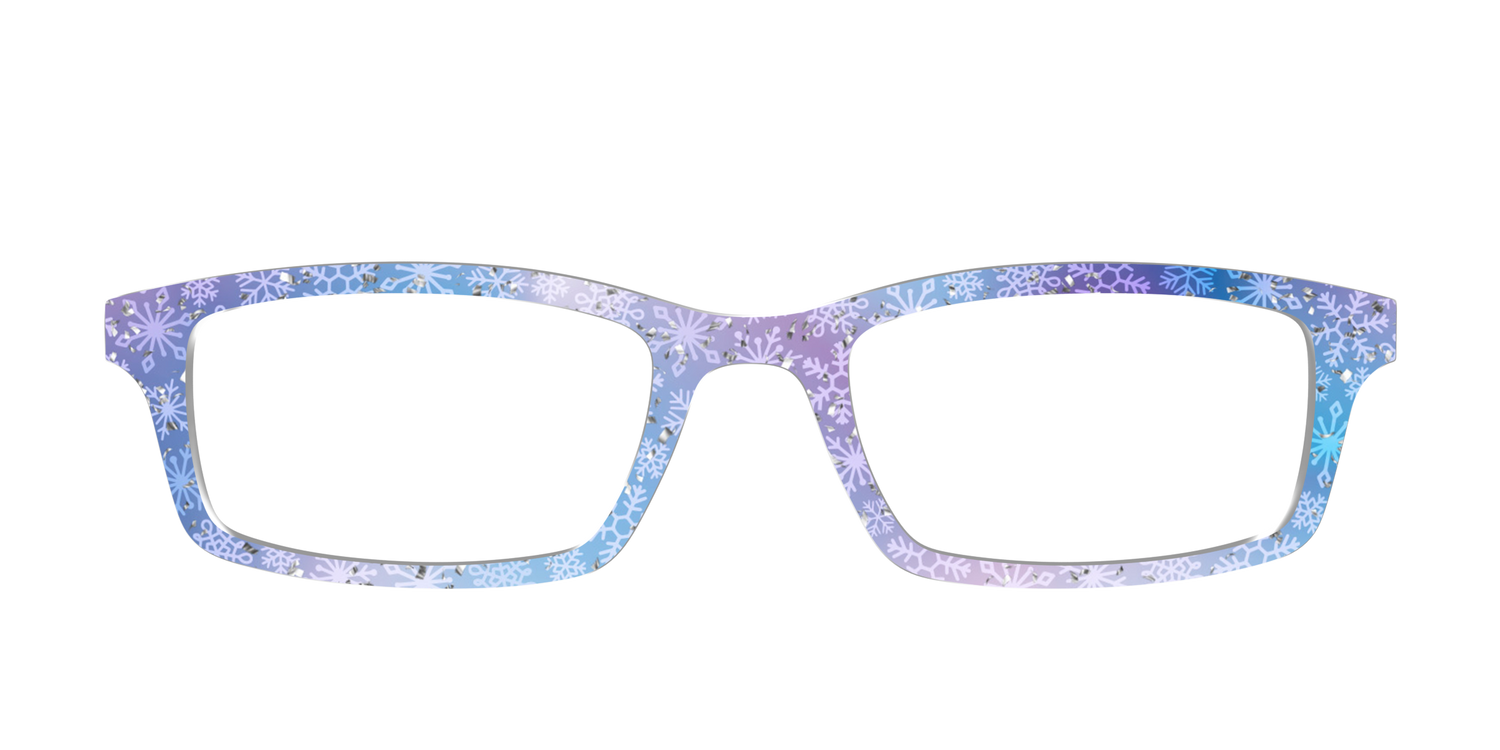 The Pastel Snowflake with Iridescent Glitter - Front Top Image - Pair Eyewear