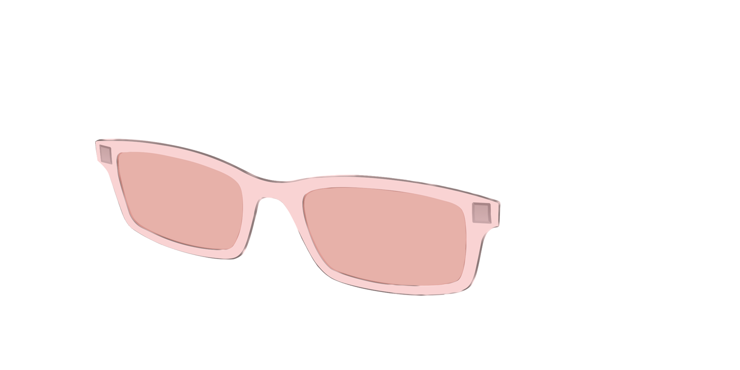 The Pink Crystal With Coral Pink Lens - Angle Top Image - Pair Eyewear