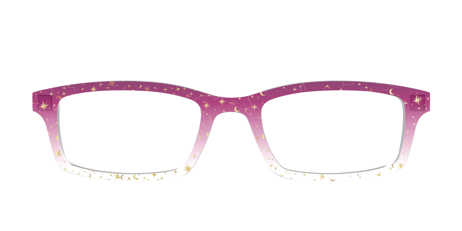 The Pink Ombre Gold Foil Crystal - Front Top Image - Pair Eyewear