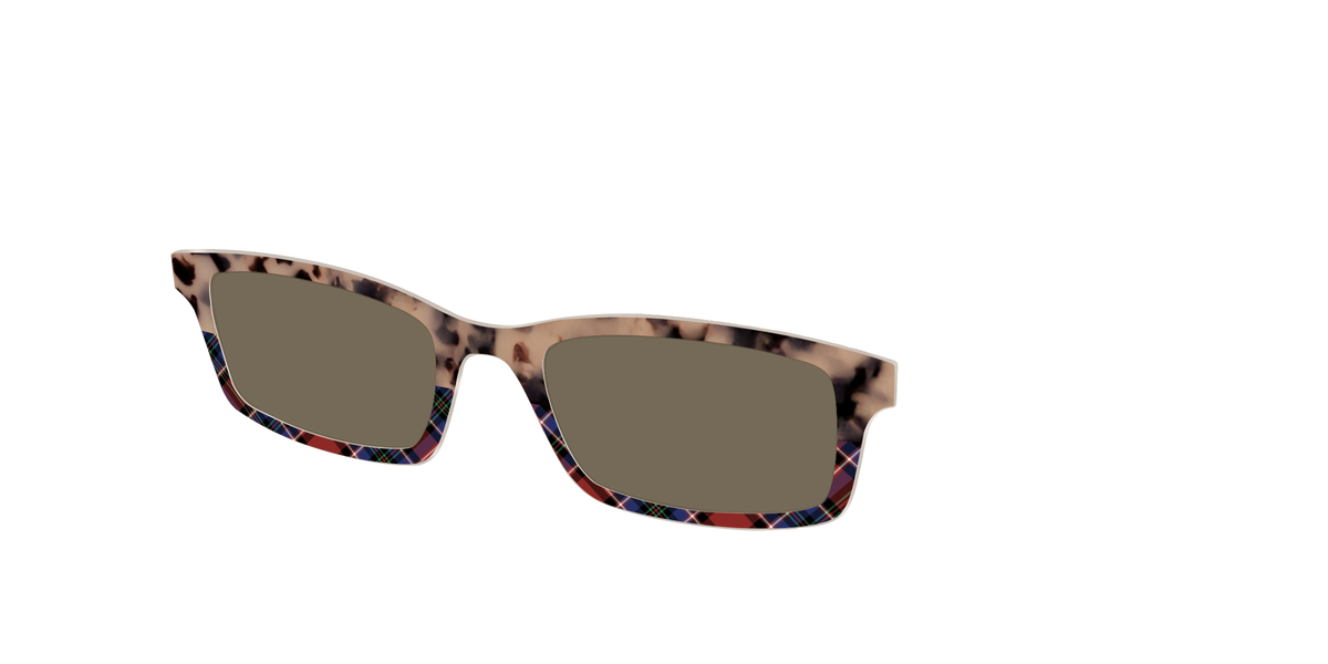 The Polarized Cookie Dough Tortoise & Plaid Split Sun Top - Angle Top Image - Pair Eyewear