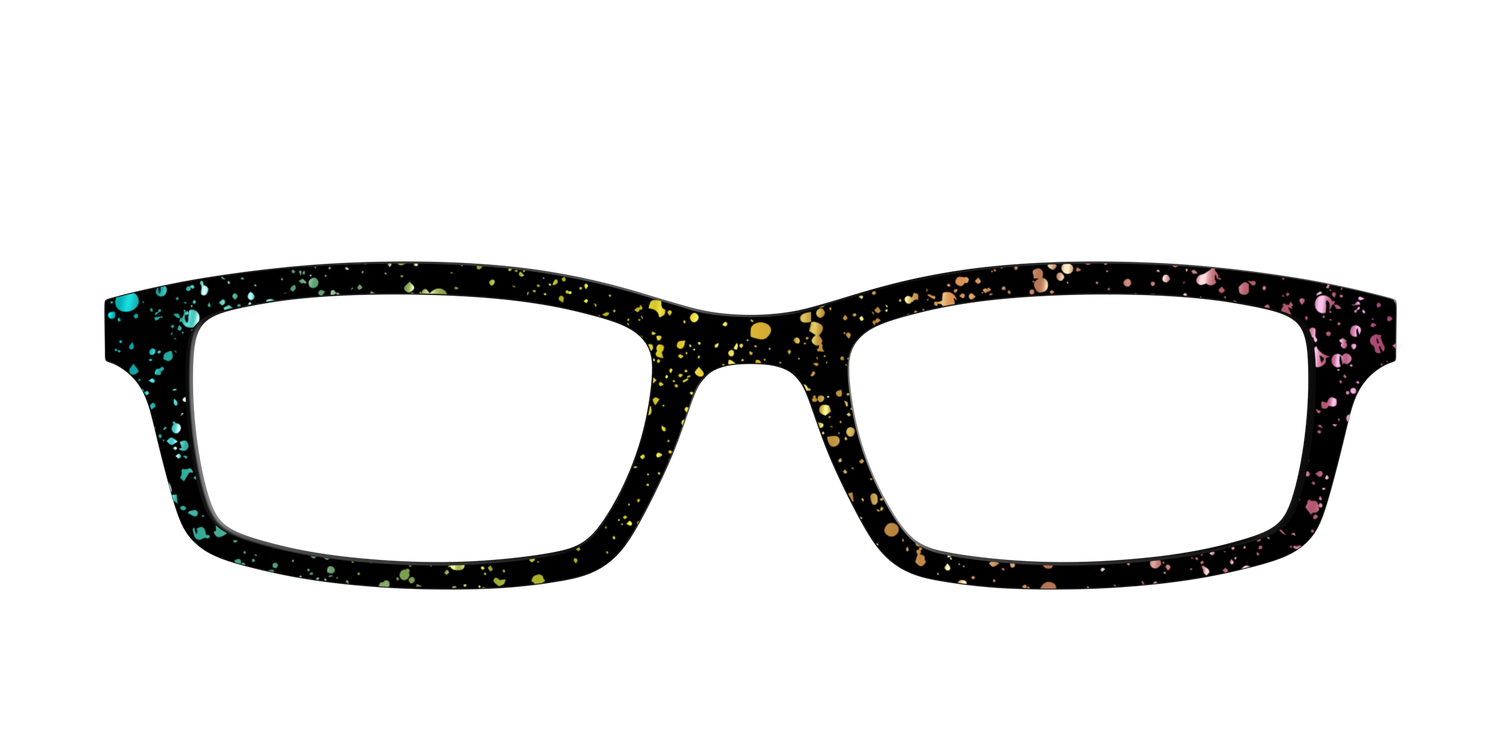 The Rainbow Foil Splatter - Front Top Image - Pair Eyewear