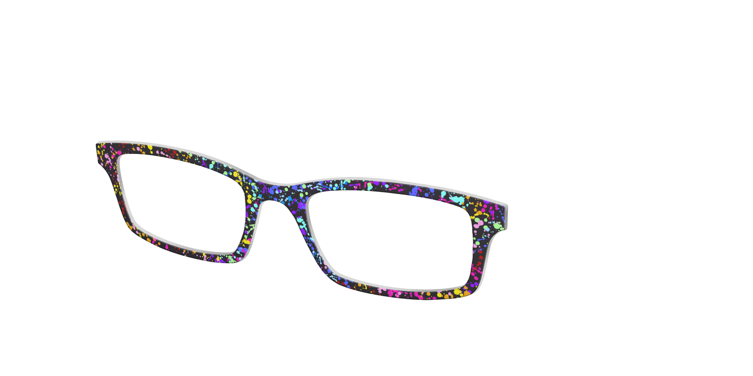 The Rainbow Splatter Black - Angle Top Image - Pair Eyewear