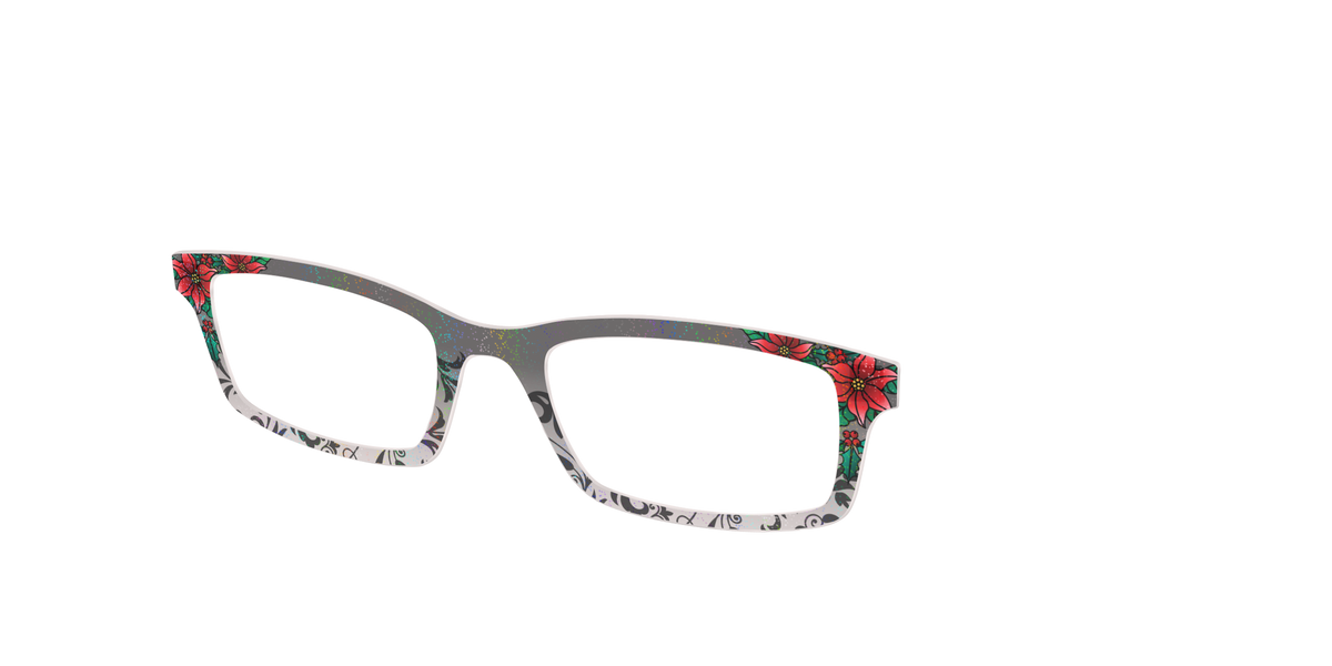 The Romantic Poinsettia Holographic Crystal - Angle Top Image - Pair Eyewear