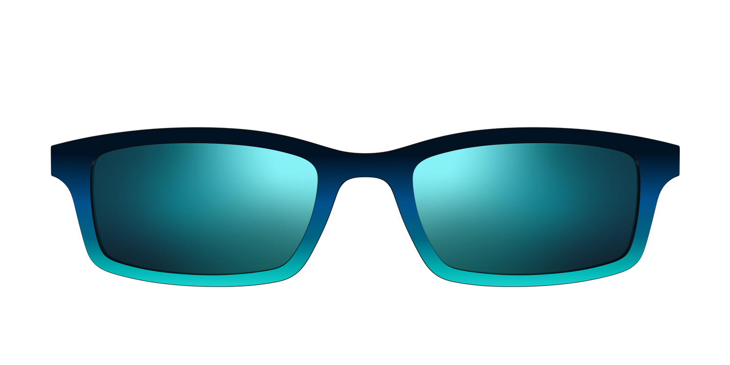 The Polarized Royal Blue to Seafoam Gradient Sun Top - Front Top Image - Pair Eyewear