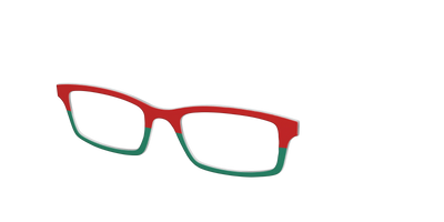 The Scarlet Red & Spruce Split - Angle Top Thumbnail - Pair Eyewear
