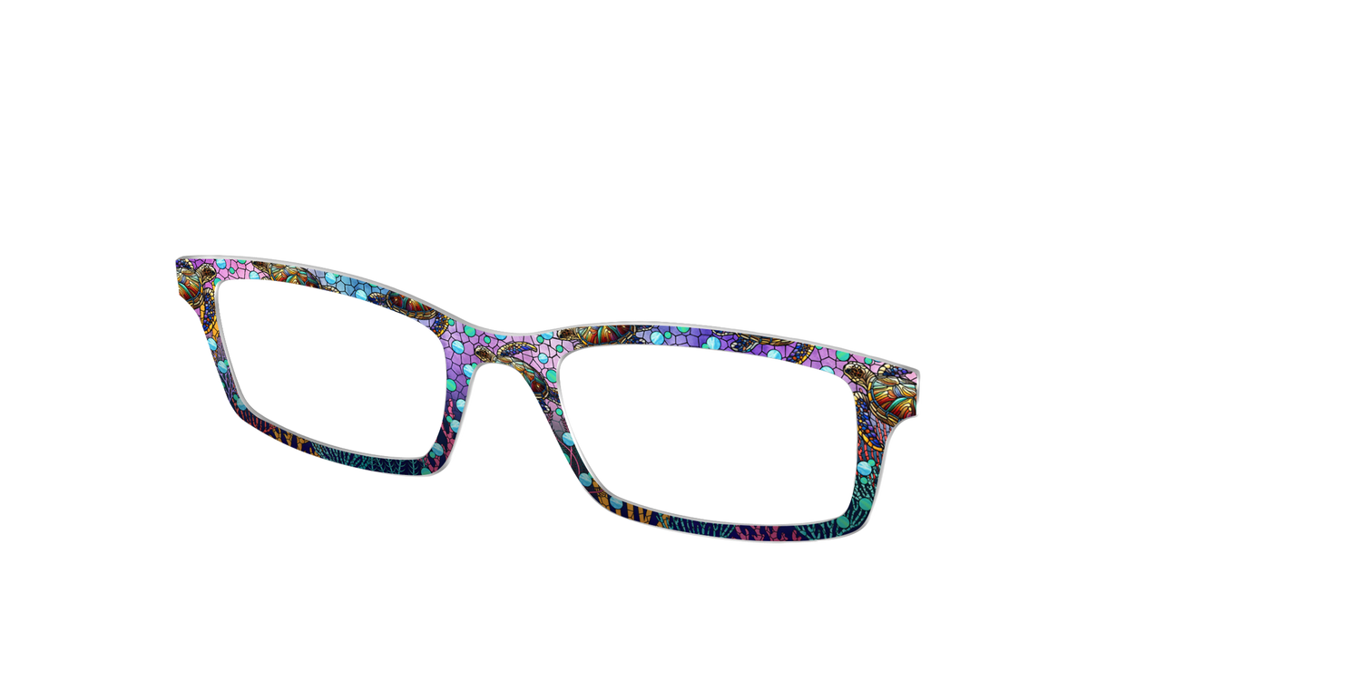 The Sea Turtle Stained Glass - Angle Top Image - Pair Eyewear