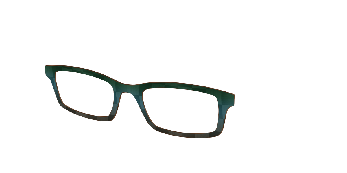 The Teal to Walnut Matte Check - Angle Top Image - Pair Eyewear