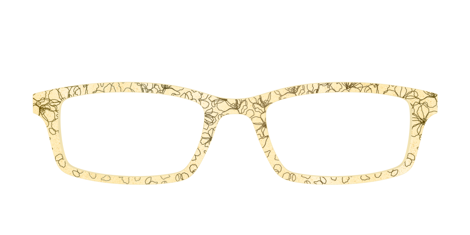 The Yellow Shimmer Petals with Gold Foil - Front Top Image - Pair Eyewear