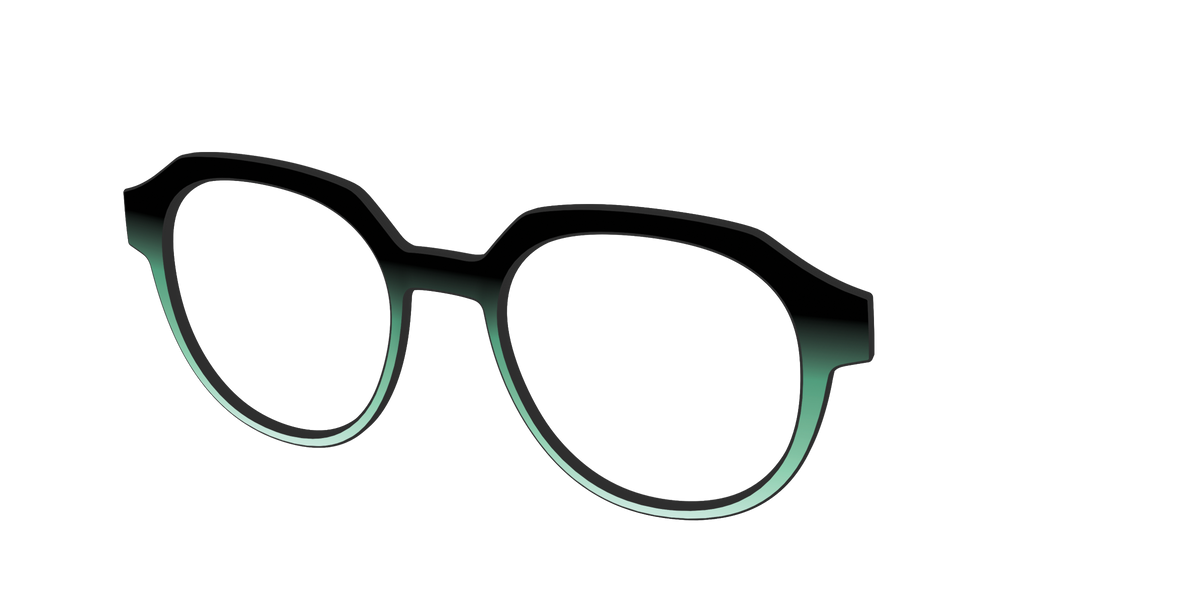 The Black to Spearmint Gradient - Angle Top Image - Pair Eyewear