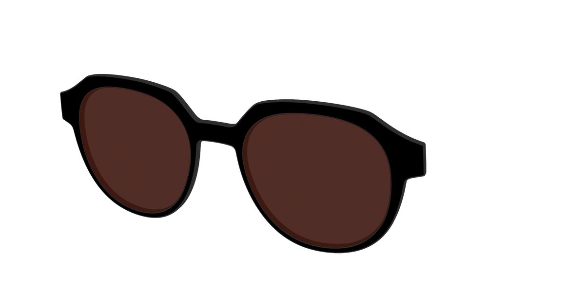 The Black with Brown Golf lens - Angle Top Image - Pair Eyewear