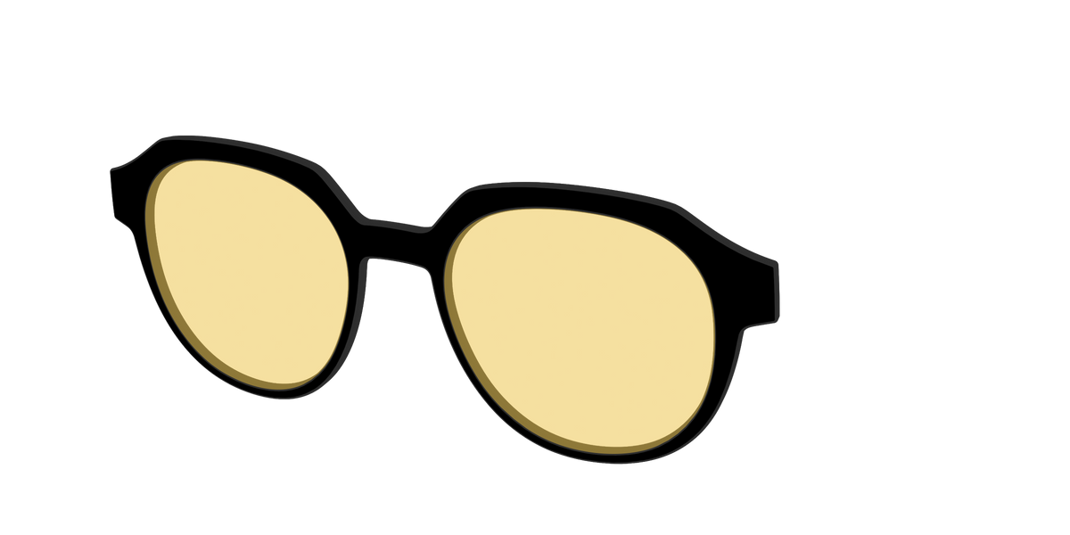 The Black With Citrine Yellow lens - Angle Top Image - Pair Eyewear