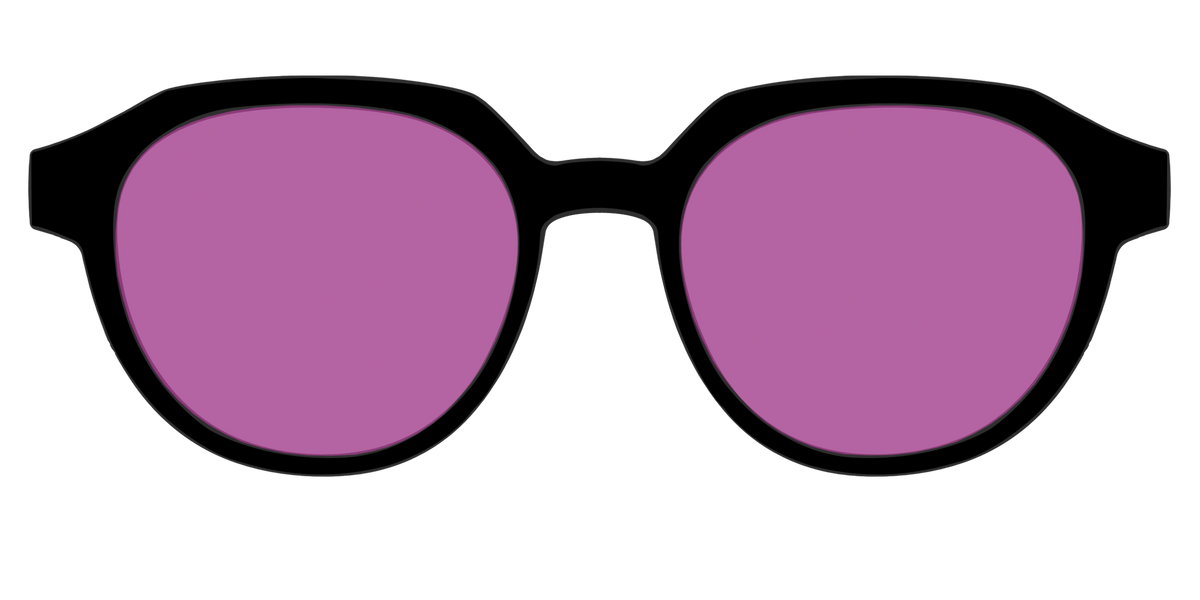 The Black with Violet Golf lens - Front Top Image - Pair Eyewear