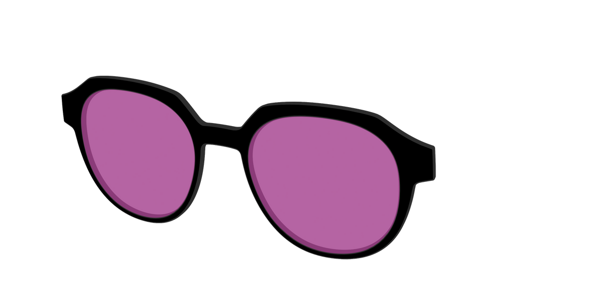 The Black with Violet Golf lens - Angle Top Image - Pair Eyewear