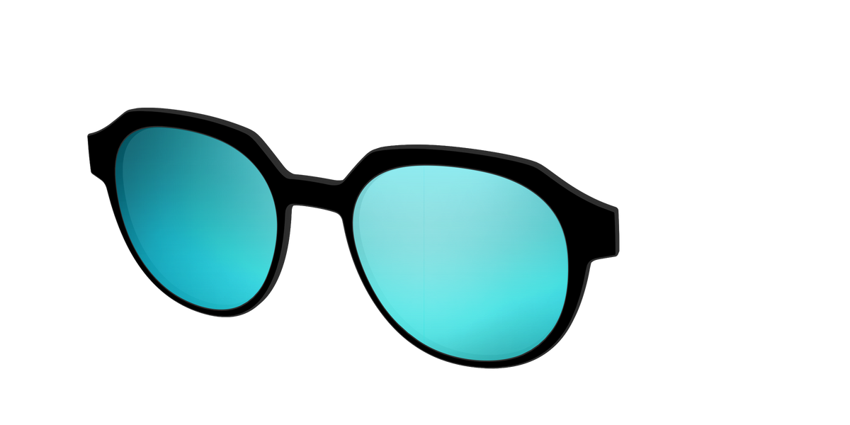 The Polarized Blue Reflective Sun Top - Angle Top Image - Pair Eyewear