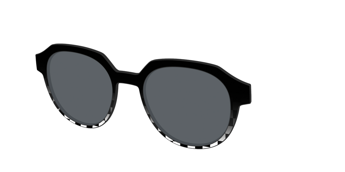 The Polarized Checkerboard Fade Sun Top - Angle Top Image - Pair Eyewear
