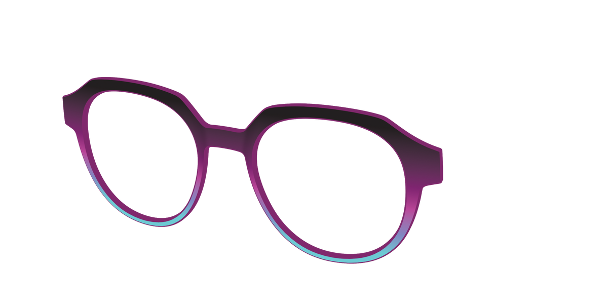 The Licorice to Seafoam Gradient - Angle Top Image - Pair Eyewear