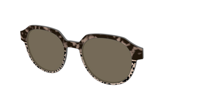 The Polarized Ink Blot Tortoise Split Sun Top - Angle Top Thumbnail - Pair Eyewear