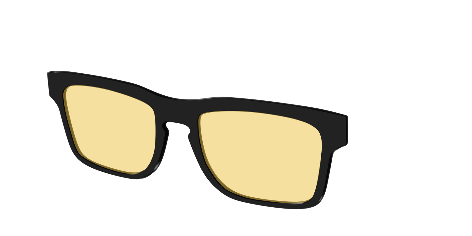 The Black With Citrine Yellow Lens - Angle Top Image - Pair Eyewear
