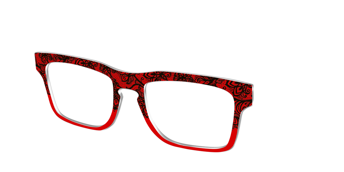 The Blood Red Lace Split - Angle Top Image - Pair Eyewear