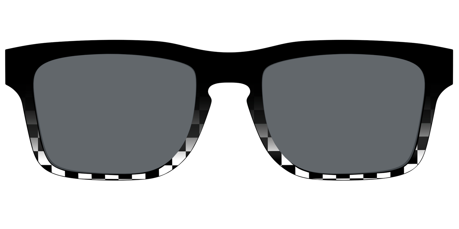 The Polarized Checkerboard Fade Sun Top - Front Top Image - Pair Eyewear