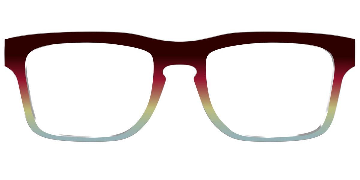 The Cherry to Frosted Mint Gradient - Front Top Image - Pair Eyewear
