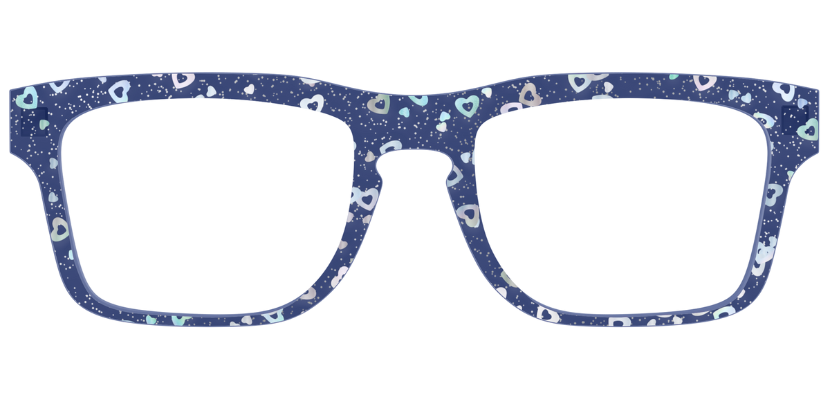 The Denim Heart Glitter Crystal - Front Top Image - Pair Eyewear