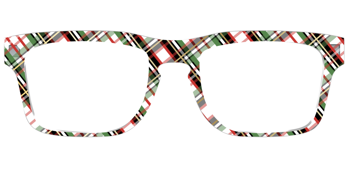 The Evergreen Plaid with Foil Crystal - Front Top Image - Pair Eyewear